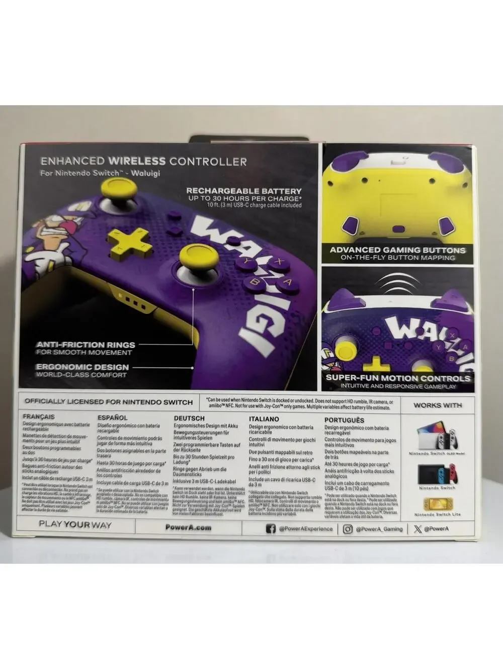 PowerA Enhanced Wireless Controller for Nintendo Switch - Super Mario: Waluigi